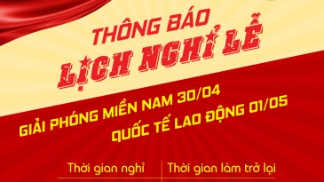 Thông báo nghĩ lễ 30/04 và 1/5